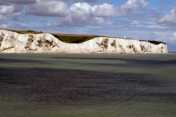 Beautiful white cliffs of the English coast stock photo