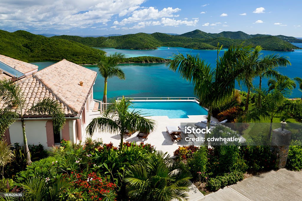 Willa w luksusowy Karaibskie Wyspy Dziewicze-tropikalny wakacje - Zbiór zdjęć royalty-free (Dom wakacyjny)