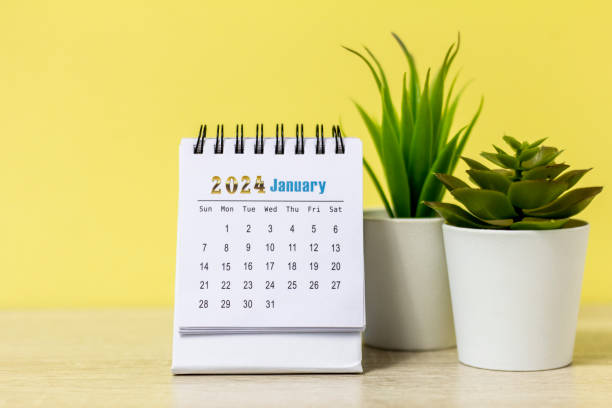 istock Hello, January. Calendar for the new January 2024. 1835228152