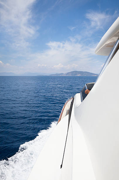 istock Luxury yacht sailing at high speed through the islands 183522962