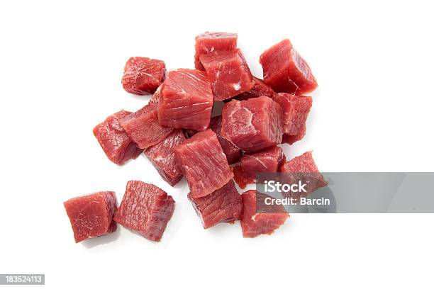 Beef Cubes Stock Photo - Download Image Now - Meat, Beef, White Background