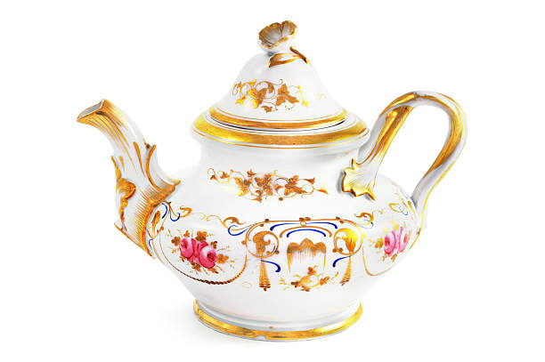 antique (biedermeier time area 1815-1840) coffee pot . hand painted pink roses and gold ornaments.See also my other flea market images:
