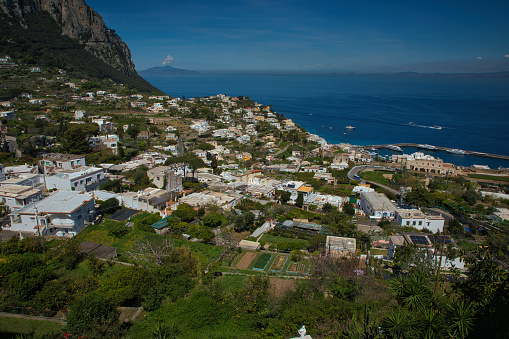 Beautiful view of the island of Capri. Italy. Mediterranean Sea