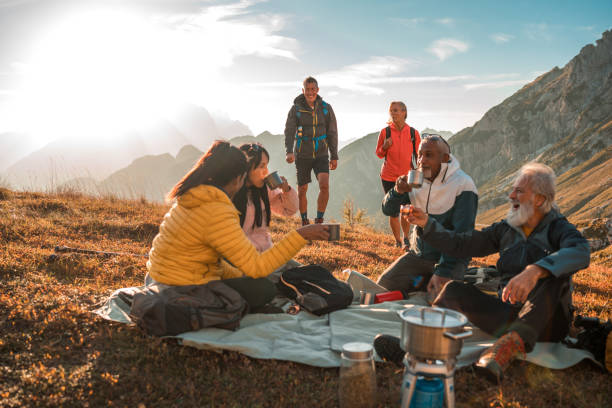 istock Tea Time Delight for Diverse Hiking Crew 1835252031