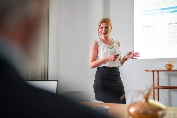 istock Successful Caucasian Female Entrepreneur Doing A Business Presentation 1835253687