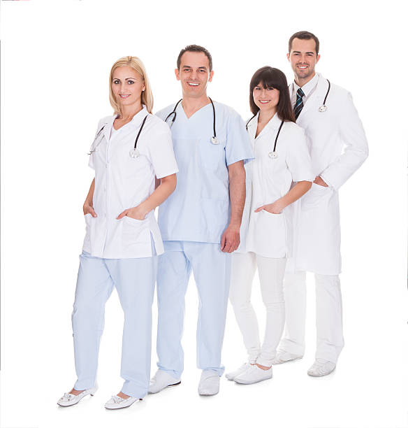 istock Group Of Doctors Standing In Row 183525432