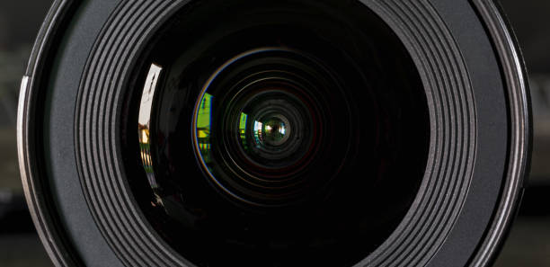 istock Close-up camera lens,Camera lens with lens reflection 1835259064