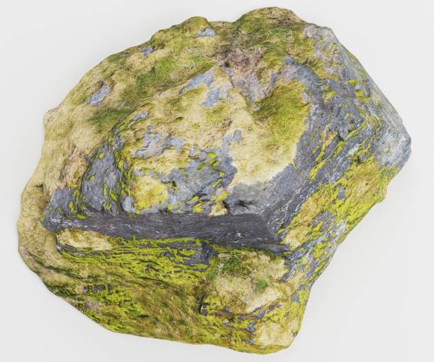 istock Realistic 3D Render of Rock with Moss 1835269910