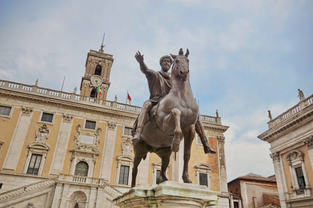 istock Equestrian statue of Marcus Aurelius in Rome 1835270740