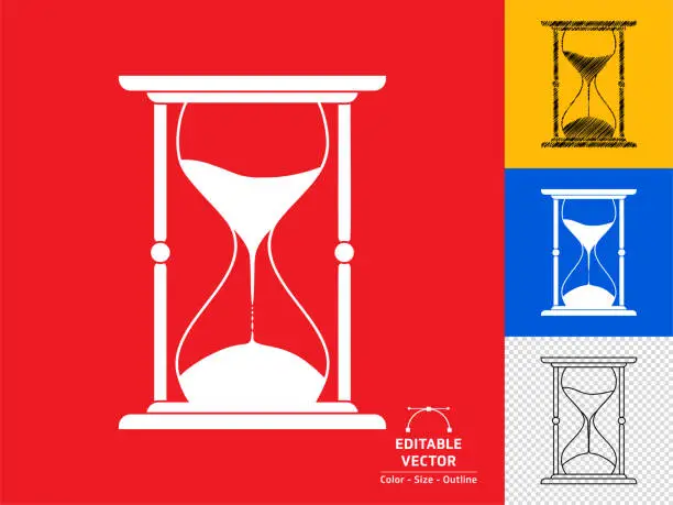 Vector illustration of Hourglass icon set.