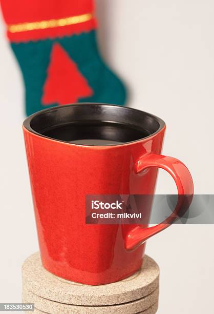 Rote Kaffeetasse Stockfoto und mehr Bilder von Bildschärfe - Bildschärfe, Farbbild, Festliches Ereignis