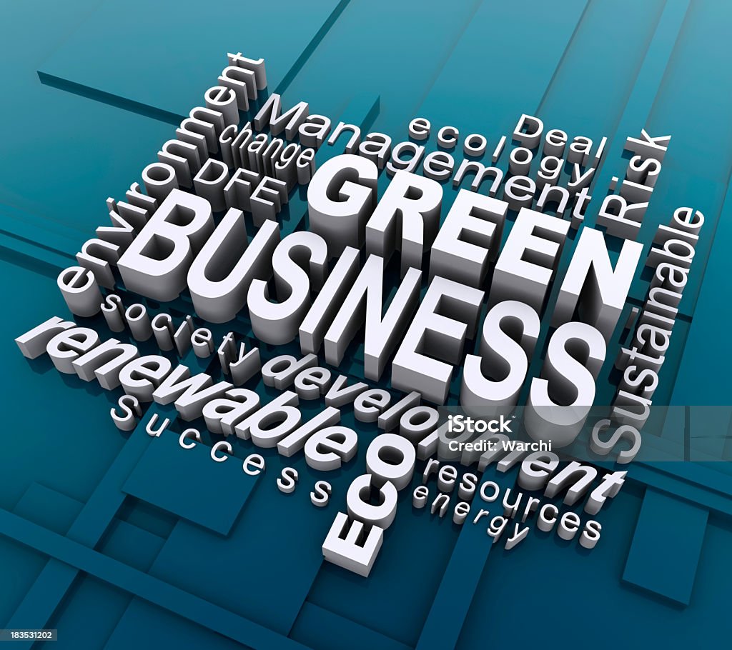 Green business graphic made out of different words green business and related words Business Stock Photo