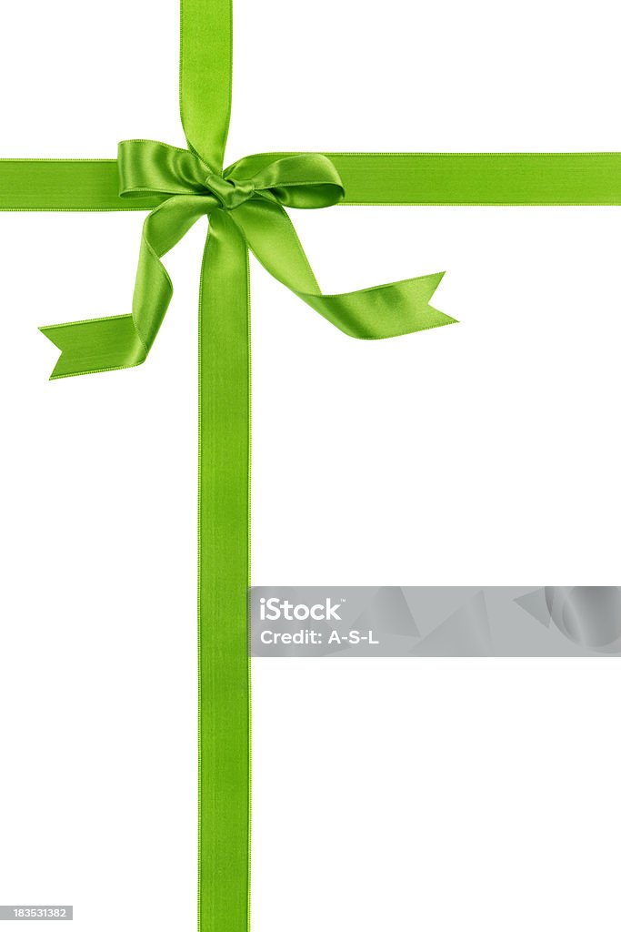 Zielony prezent z kokardą - Zbiór zdjęć royalty-free (Zielony kolor)