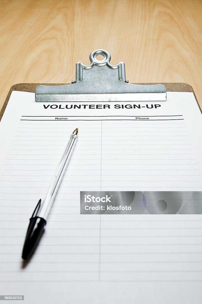 Волонтёр Подпишитесь - Стоковые фото Бухгалтерская книга роялти-фри