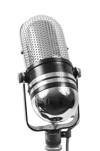 Vitage Microphone on white background.