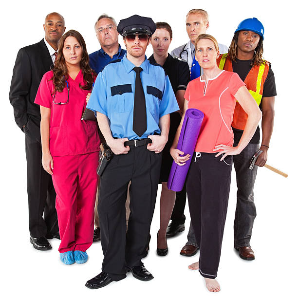 istock Serious Group of People With Different Jobs, Isolated on White 183533052