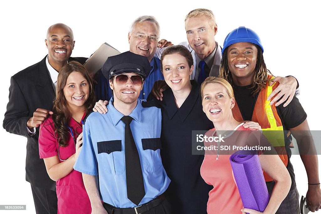 Grupo de profissionais pessoas que são amigos, isolada no branco " - Foto de stock de Grupo de Pessoas royalty-free