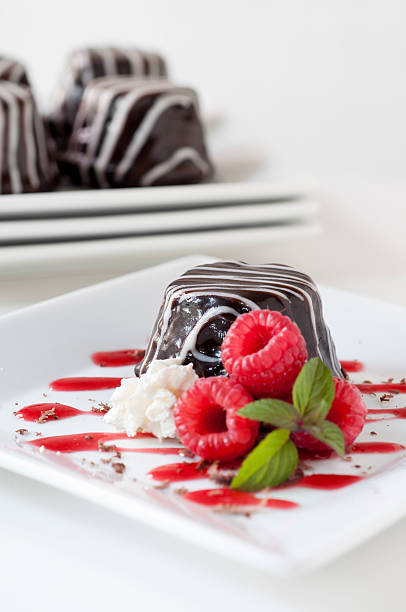 istock Mini Chocolate Cake Garnished with Cakes in the Background 183533380