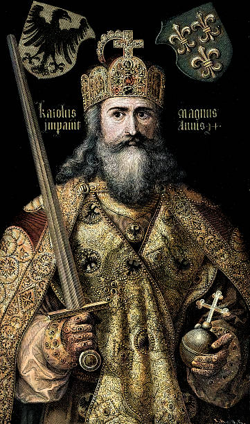 charlemagne - emperor stock illustrations