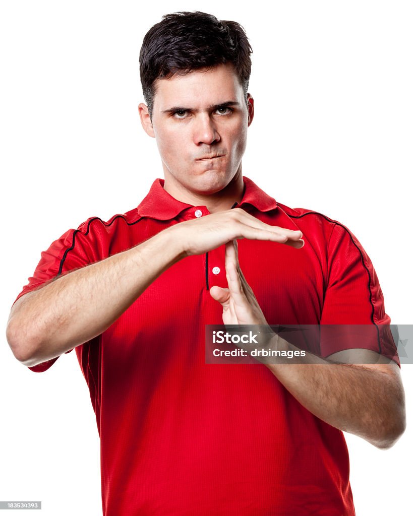 Male Portrait Portrait of a man on a white background. http://s3.amazonaws.com/drbimages/m/dordar.jpg Polo Shirt Stock Photo