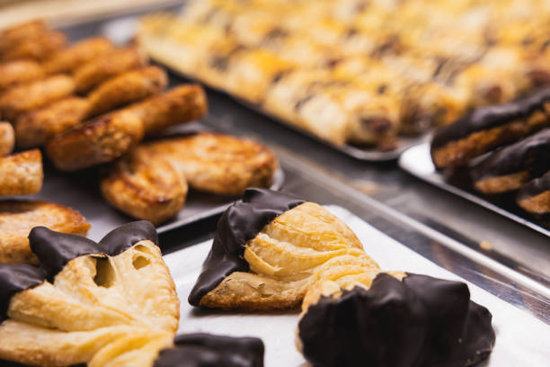 istock Variety of pastries on display in a bakery. 1835345952