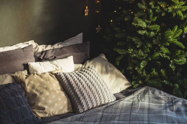 istock Decorating the house for Christmas. Bedroom 1835346975