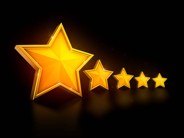 Five Stars in a line on black