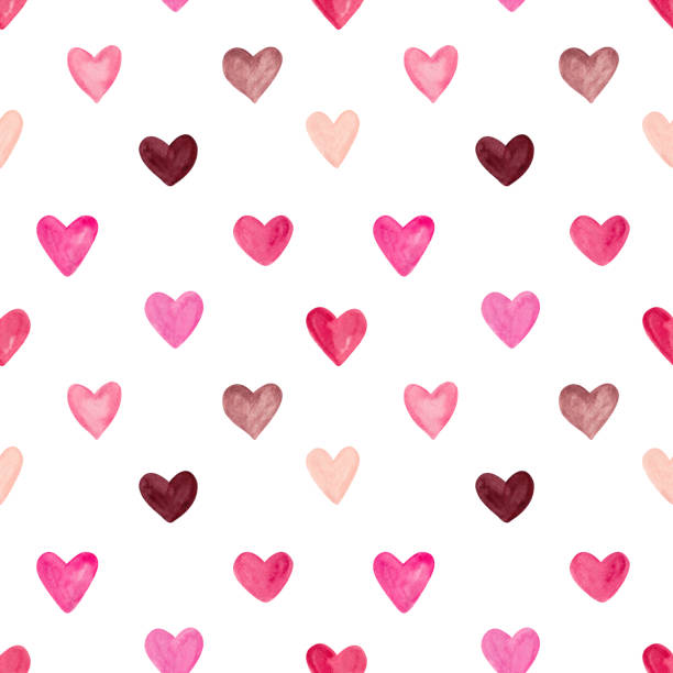 istock Red and Pink pastel watercolor hearts seamless pattern. Valentines day decor for cards, fabric, wrapping paper, scrapbooking. Hand painted 1835358686