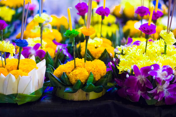 istock Close--up of  thai Loi Krathong bouquets 1835365792
