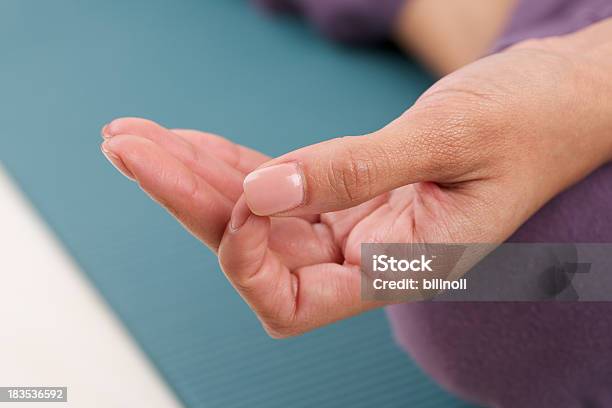 Close Up View Of Female Hand With Yoga Gesture Stock Photo - Download Image Now - Beauty, Brightly Lit, Color Image