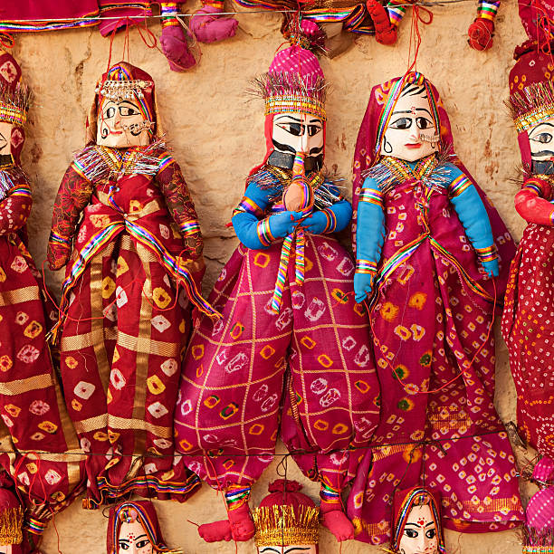 istock Colorful Indian puppets for sale. 183536994