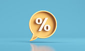 Speech bubble with percent sign