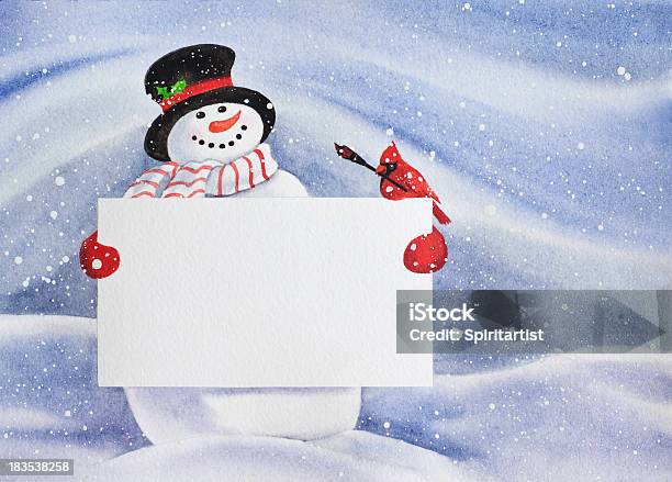 눈사람 쥠 빈 팻말 크리스마스에 대한 스톡 벡터 아트 및 기타 이미지 - 크리스마스, 크리스마스 카드, 눈사람