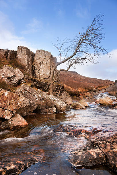 River Etive "The River Etive in Glen Etive, by Glencoe, in winter." etive river photos stock pictures, royalty-free photos & images