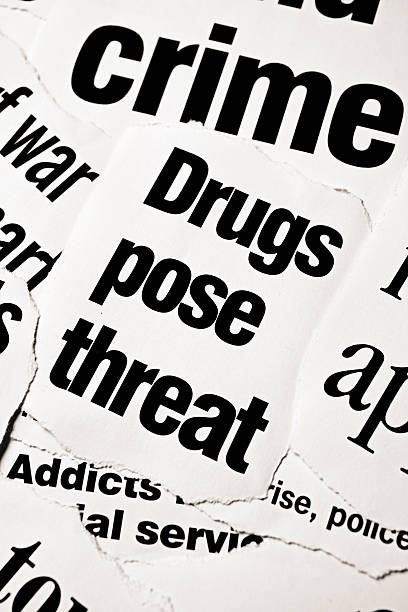 istock Newspaper headlines on drug-related crime 183538312