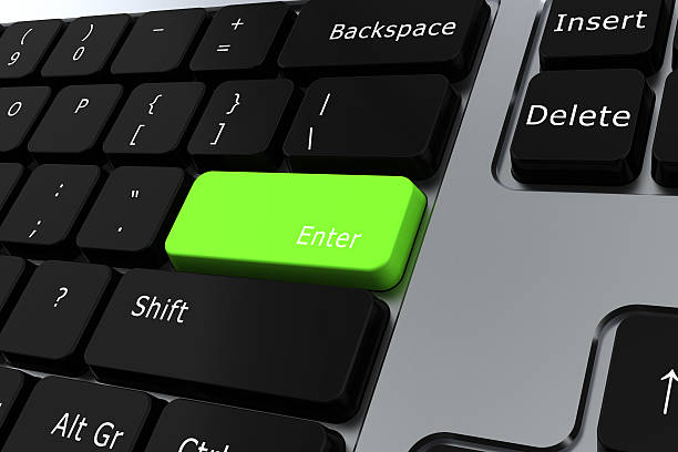 istock Keyboard with the key "Enter" in green 183538597