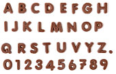 Chocolate Alphabet with clipping path