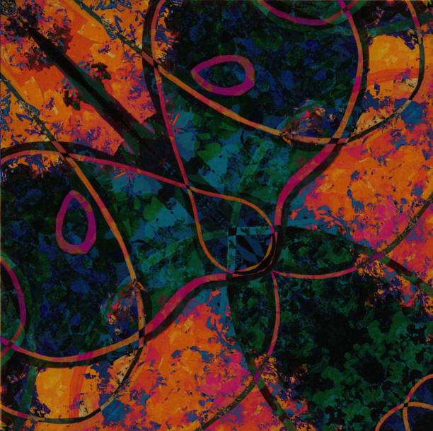 istock Neon abstract colorful background with grunge brush strokes and paint splashes 1835396464