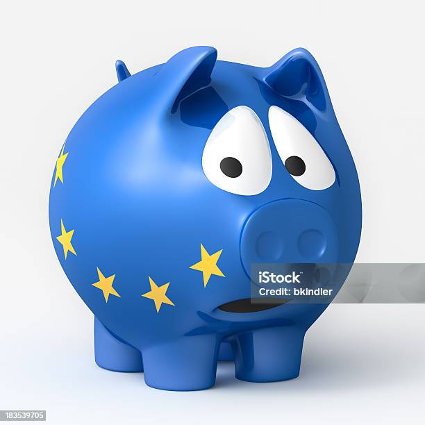 Przestraszona European Świnka Skarbonka - zdjęcia stockowe i więcej obrazów Biznes - Biznes, Dowcip rysunkowy, Dług