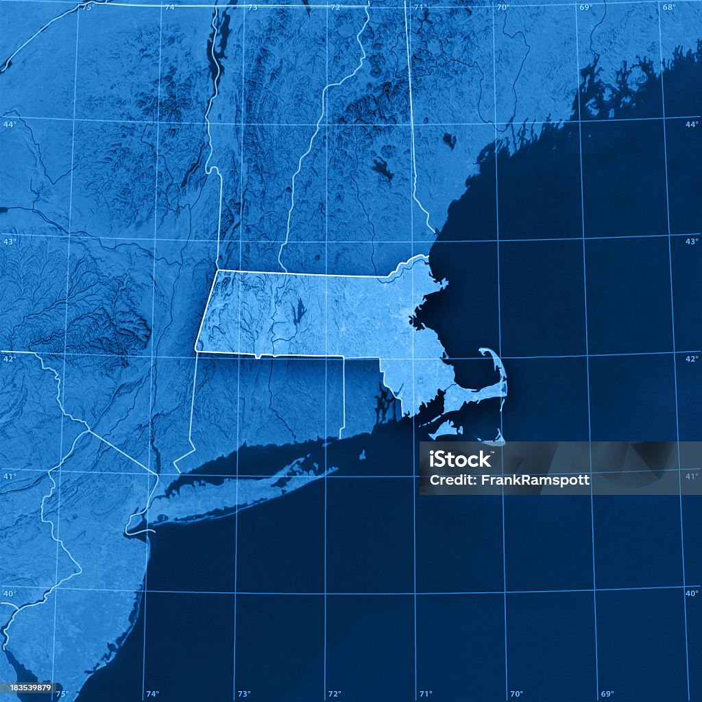 マサチューセッツ Topographic マップ - 地図のロイヤリティフリーストックフォト