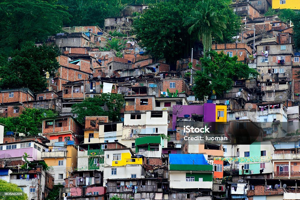Favelas in Rio de Janeiro - Lizenzfrei Antenne Stock-Foto