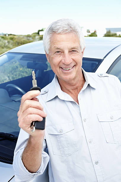 istock Enjoying retirement with a new car 183542132