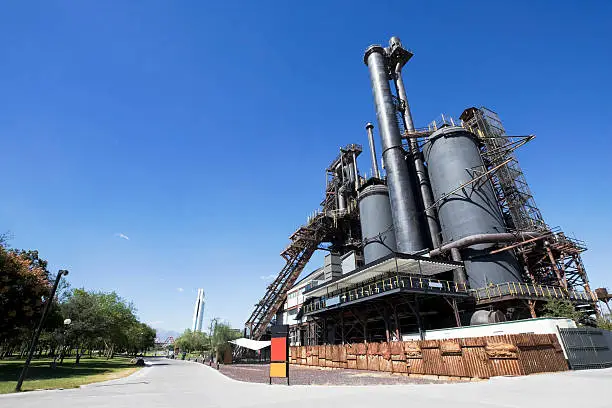 old steel mill now a museum in a public park in Monterrey, Mexico in the grounds of an old steel foundry