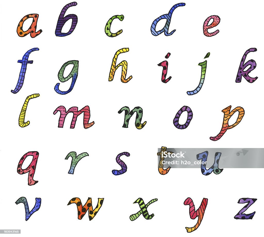 Aquarell Alphabet - Lizenzfrei Aquarell Stock-Illustration