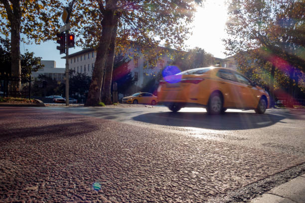 istock Crosswalk in evening light, reverse light. No people. Traffic lamp. Crossroads. 1835434956