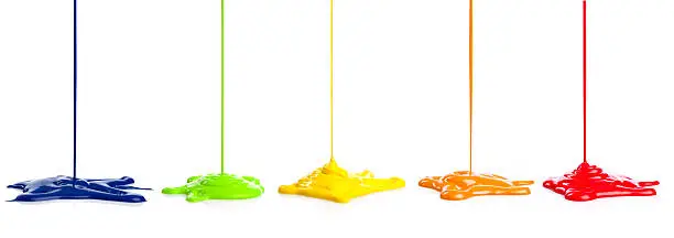 Photo of color paint dripping