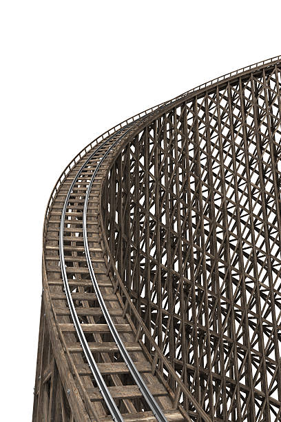 롤러코스터 - rollercoaster wood railroad track nobody 뉴스 사진 이미지