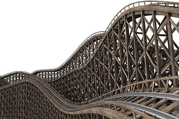 istock Rollercoaster track with wood and metal 183545963