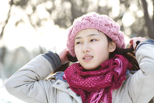 istock Girl in the snow field 183546764