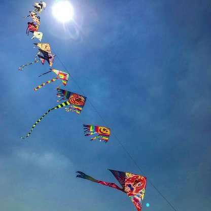 two colorful kites 